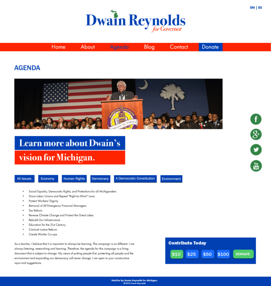 Dwain Reynolds Agenda